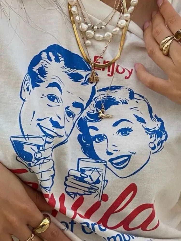 Enjoy Tequila Retro T-Shirt Kawaii Side