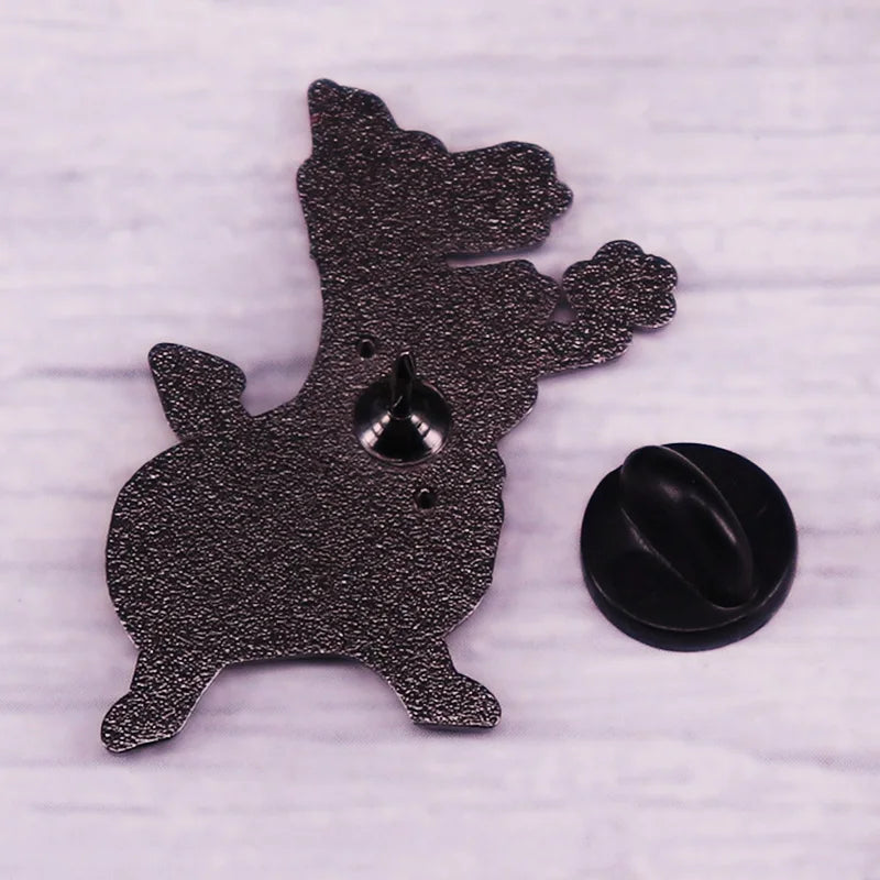 Red Guy Enamel Pin Kawaii Side