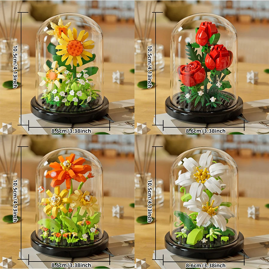 Cute Flowers Building Blocks Kawaii Side