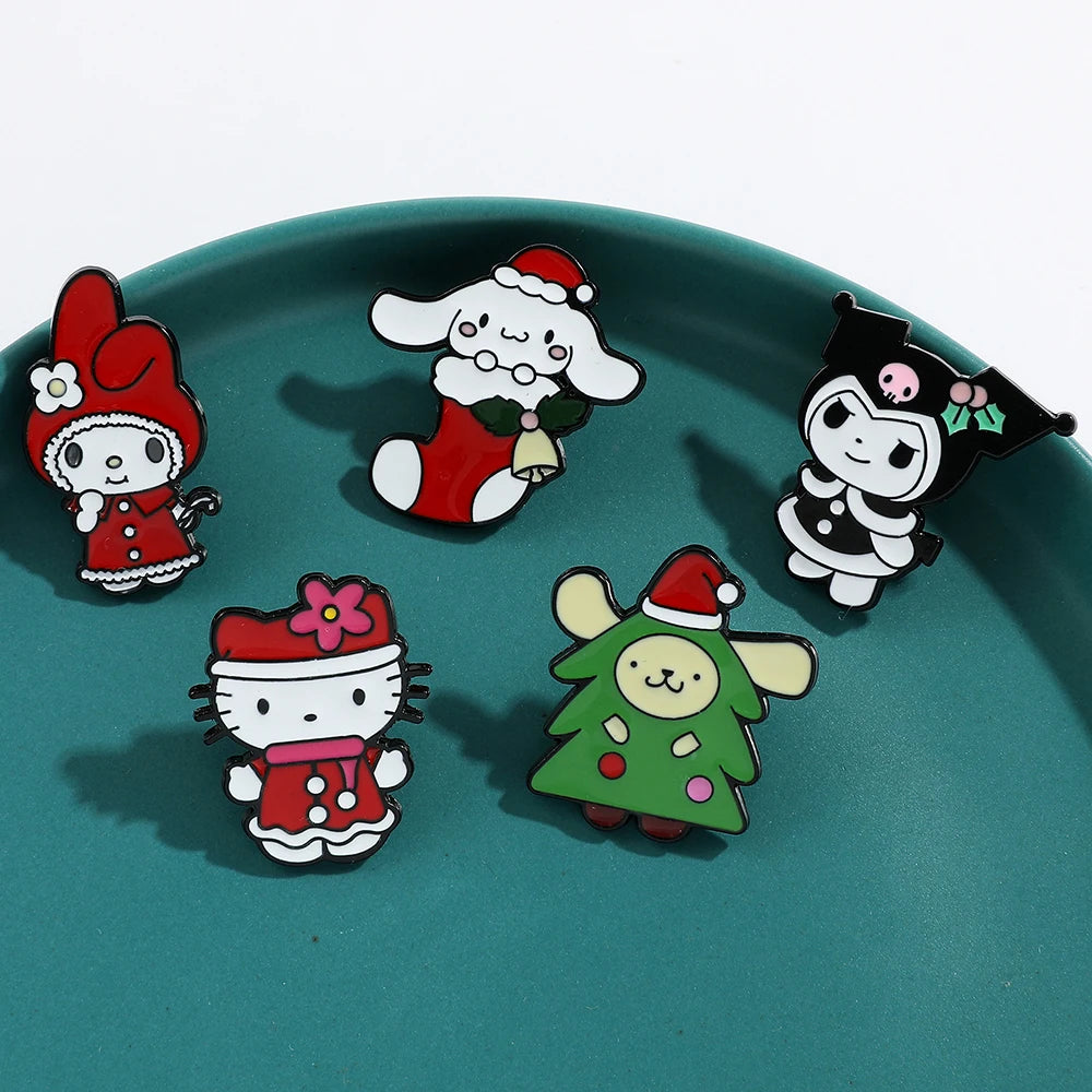 Kawaii Christmas Enamel Pin Kawaii Side