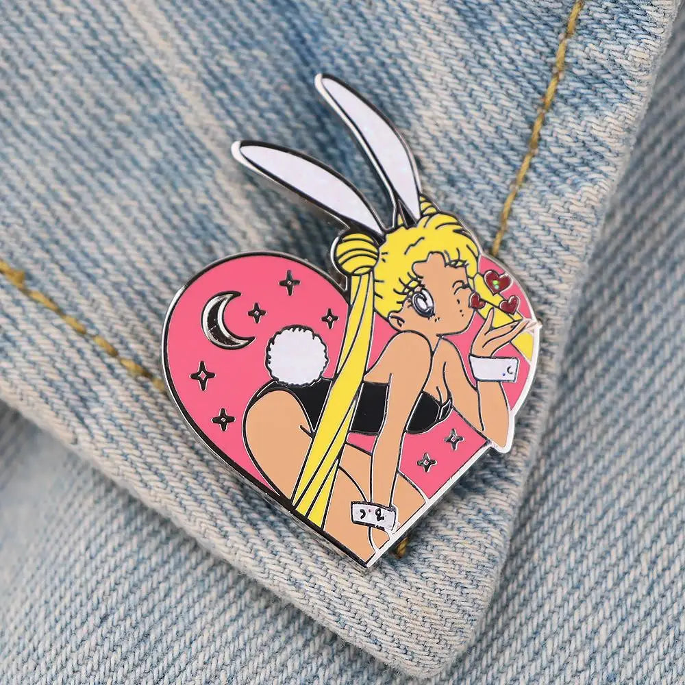 Anime Friends Enamel Pin Brooches for Women Manga Lapel Pins Badges on Backpack Cosplay Accessories Birthday Gift Toys Kawaii Side