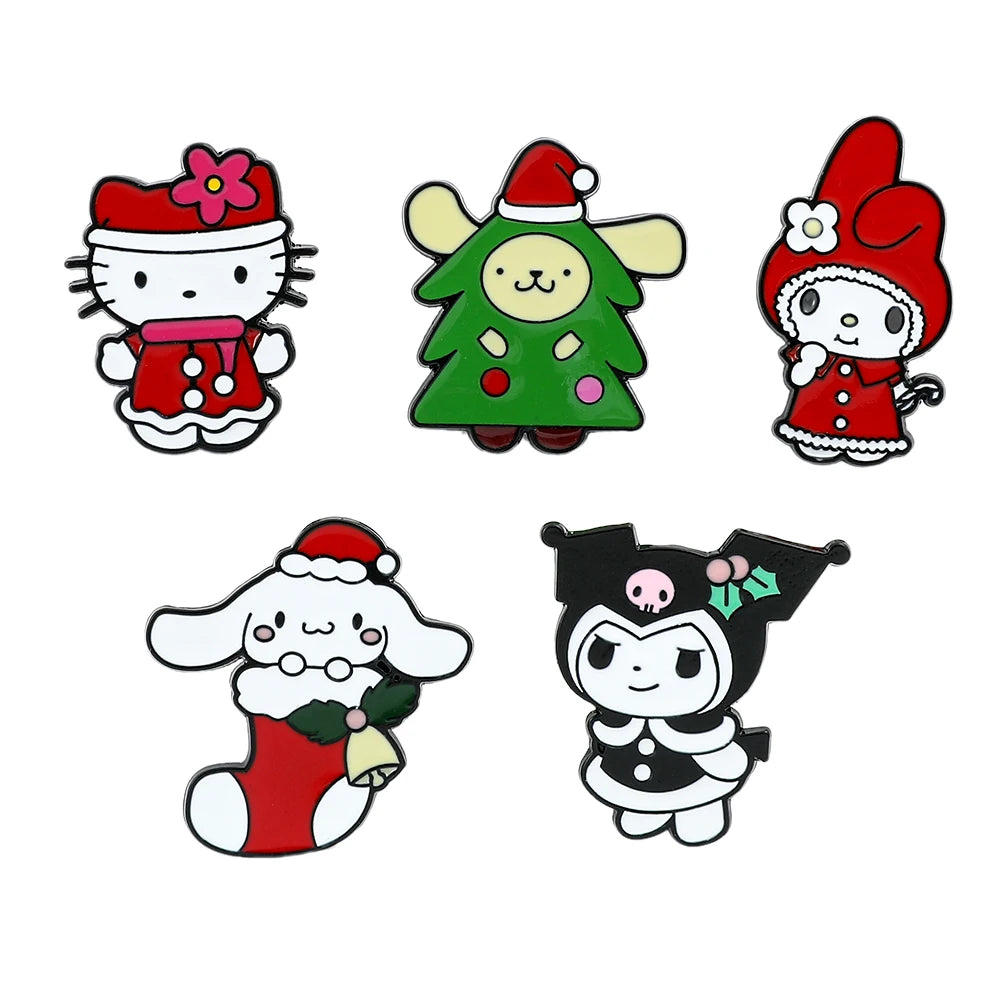 Kawaii Christmas Enamel Pin Kawaii Side