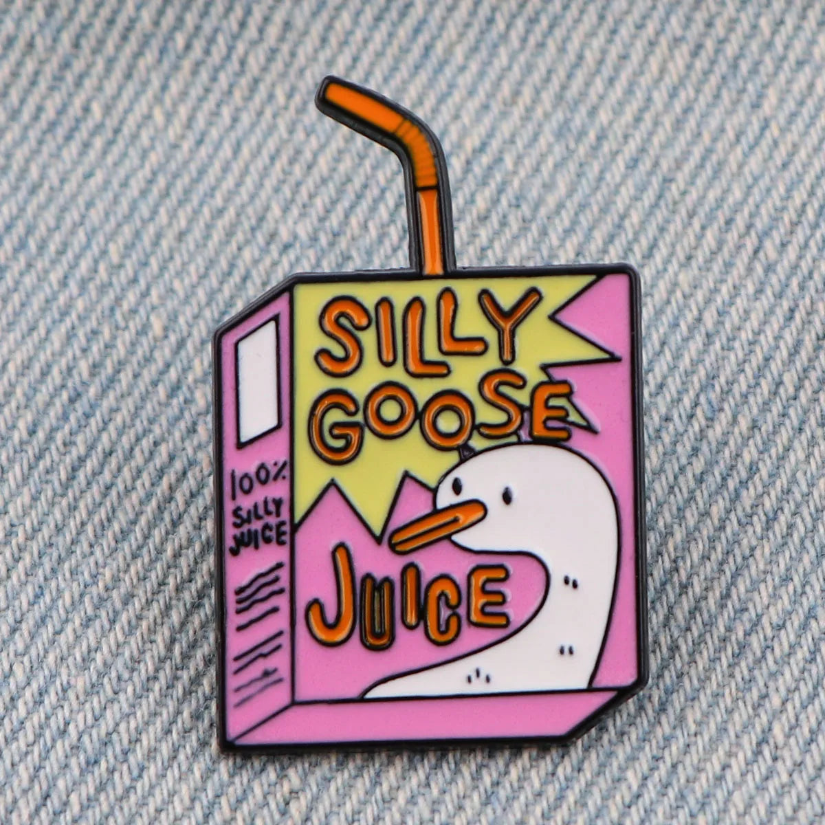 Goose Juice Enamel Pin Kawaii Side