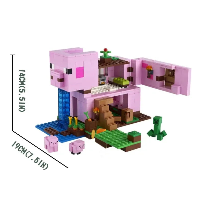 Pig Mansion 490 Pcs Building Blocks Kawaii Side