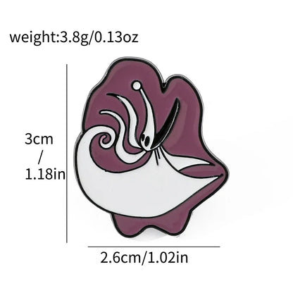 Nightmare Before Christmas Enamel Pin Cartoon Jack Sally Character Halloween Brooch for School Bags Apparel Accessories Jewelry Kawaii Side