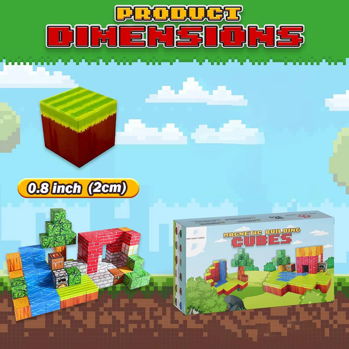 Various Biomes and Scenarios Magnetic Building Blocks Kawaii Side