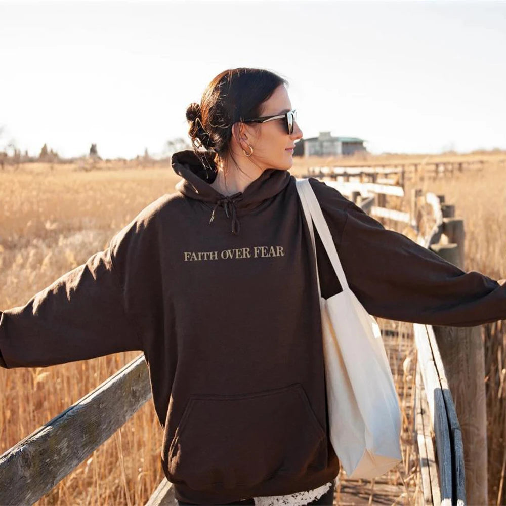 Faith Over Fear Hoodie Kawaii Side