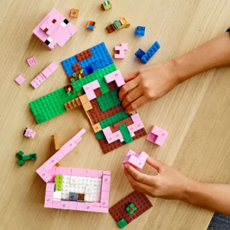 Pig Mansion 490 Pcs Building Blocks Kawaii Side