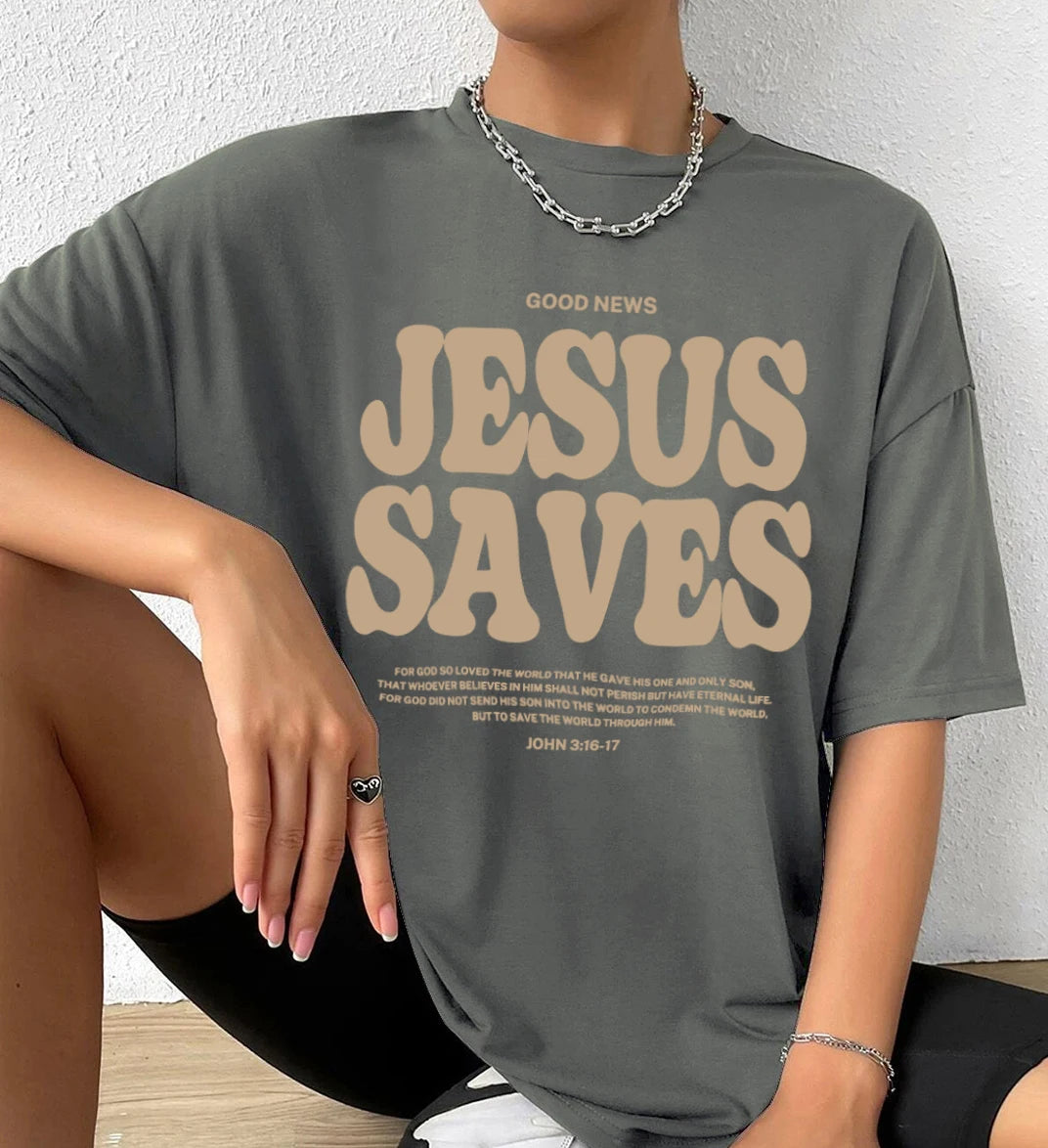 Good News Jesus Saves T-Shirt Kawaii Side
