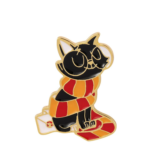 Kawaii Kitty Potter Wizard Cat Enamel Pin