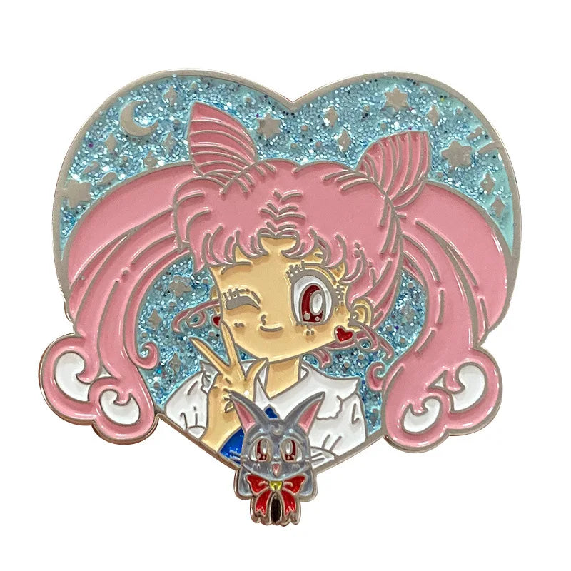 Cute Sailor Girls Anime Enamel Pin