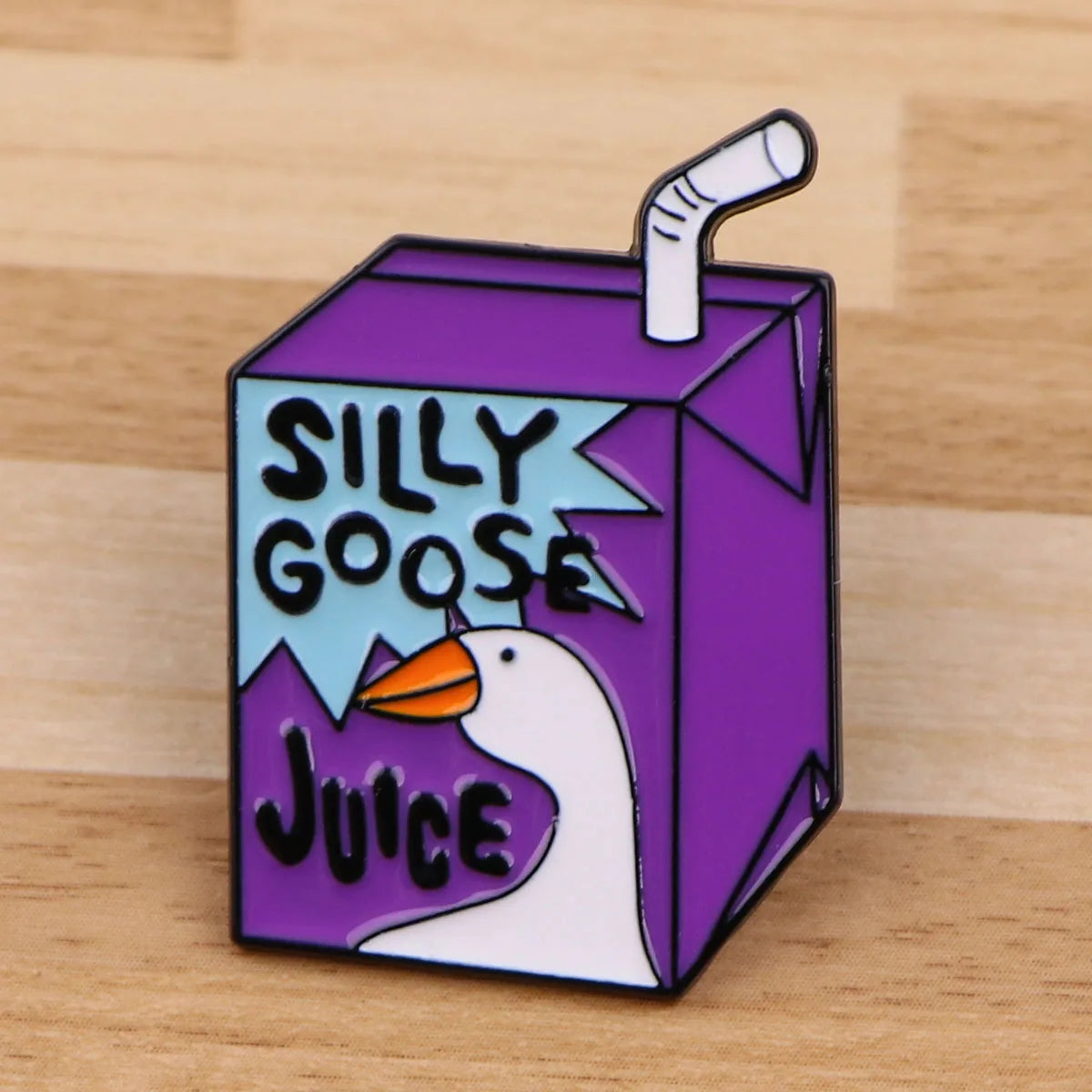 Goose Juice Enamel Pin Kawaii Side