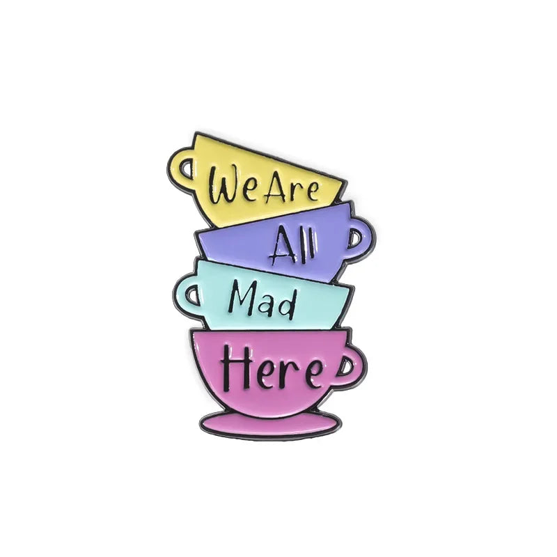 Disney Alice in Wonderland Movie Creative Enamel Pins for Backpack Bag Hat Cup Hat Horse Lapel Badges Accessories Gifts for Fans Kawaii Side
