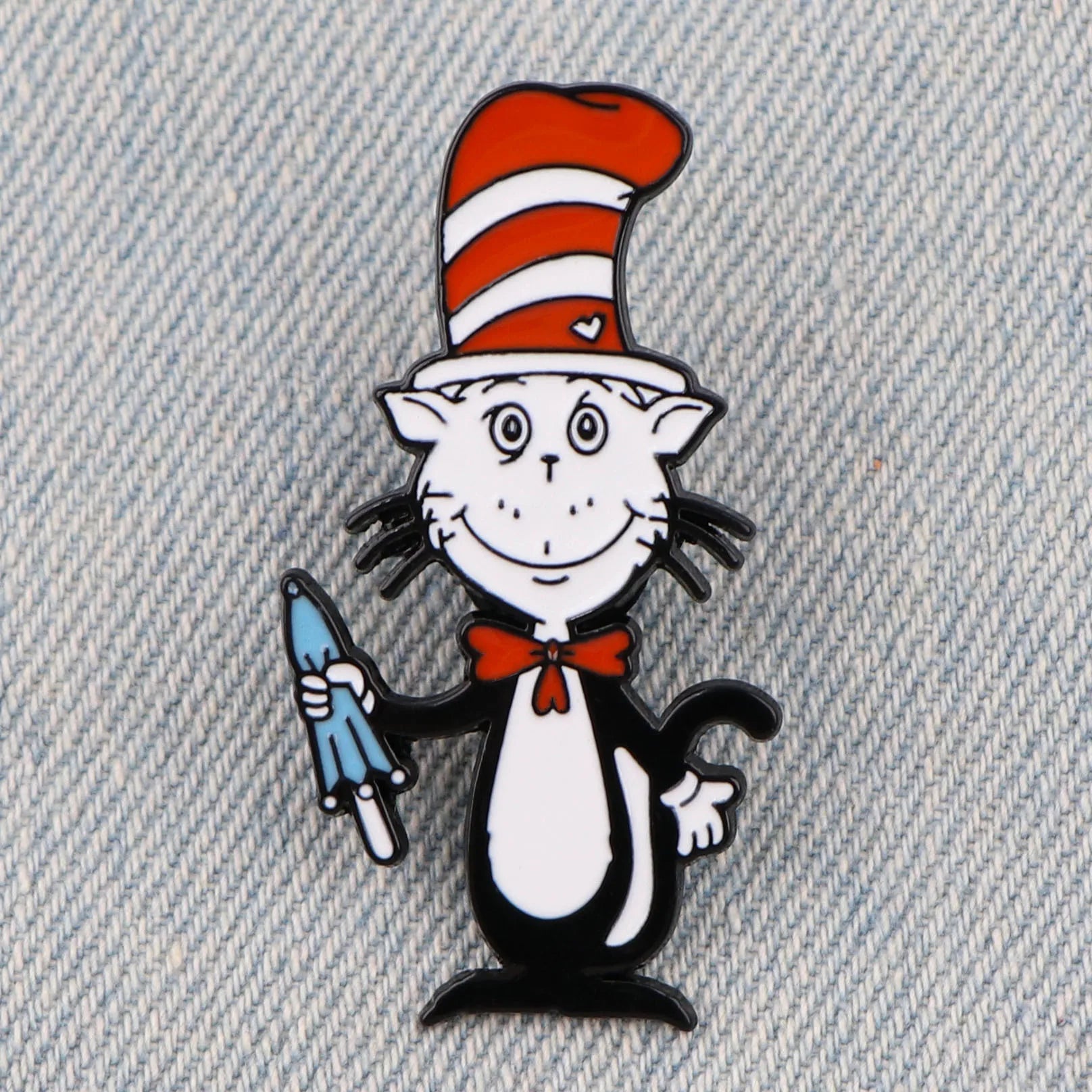 The Cat in the Hat Enamel Pin Kawaii Side