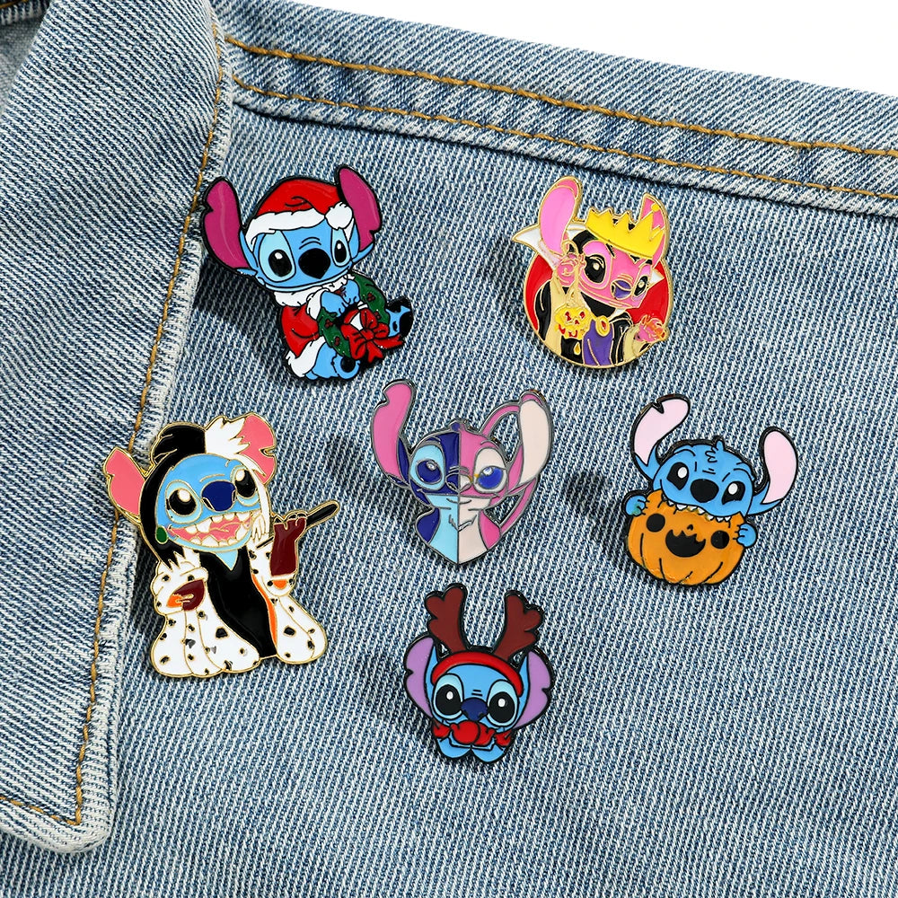 Stitch in Costume II Enamel Pin Kawaii Side
