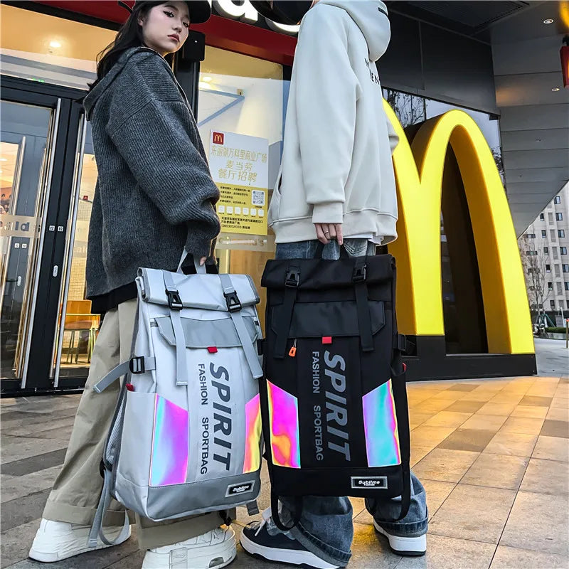 Techwear Reflective Backpack Kawaii Side