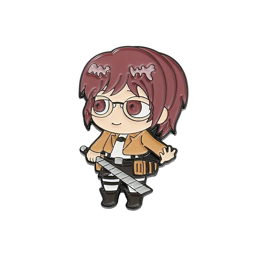 Anime Aot Figure Enamel Pins Classic Attack on Titan Brooches Metal Lapel Badges Accessories Gifts for Fans Kawaii Side