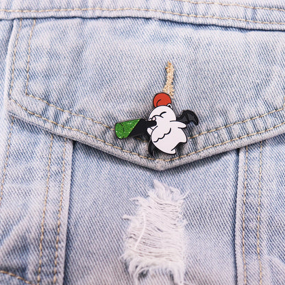 Cute Drunk Moogle Enamel Pin Final Fantasy XIV Character Badge Gamer Jewelry Accessories Collections Kawaii Side