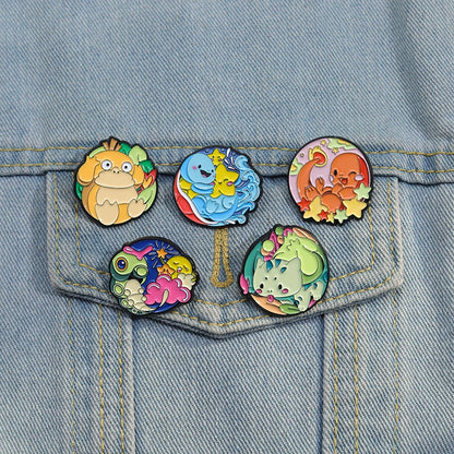 Cute Poke Enamel Pin Kawaii Side