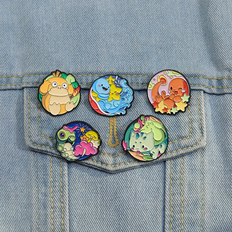 Cute Poke Enamel Pin Kawaii Side