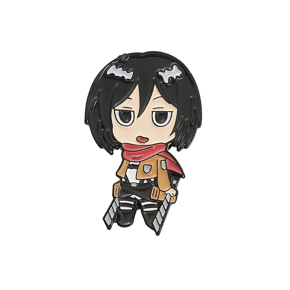 Anime Aot Figure Enamel Pins Classic Attack on Titan Brooches Metal Lapel Badges Accessories Gifts for Fans Kawaii Side
