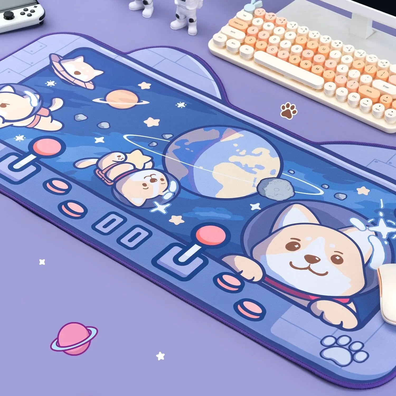 Desk Pad Gamer Cachorrinho Espacial - Kawaii Side