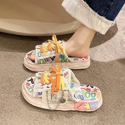 Chinelo Estilo Verão Fashion Grafiti Kawaii - Kawaii Side
