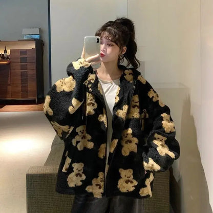 Teddy Bear Sherpa Hoodie - Kawaii Side
