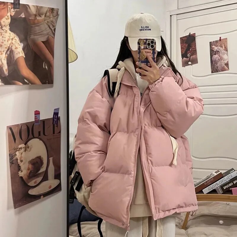 Hooded Winter Korean Jacket Kawaii Side