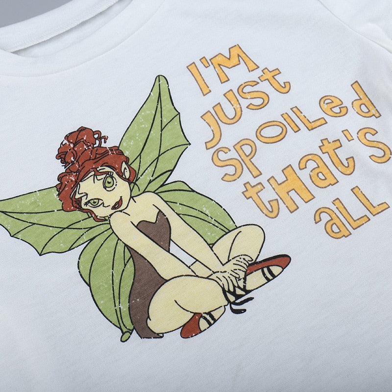 Fairycore Pixie Graphic Crop Top Kawaii Side