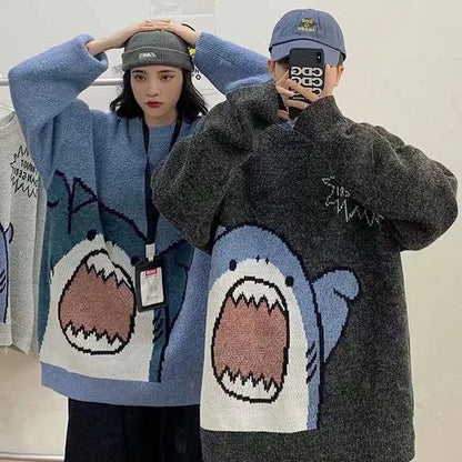 Happy Shark Sweatshirt Kawaii Side