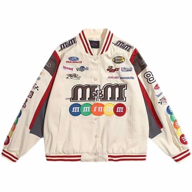 M&M's Motorcycle Racer Windbreaker Jacket Kawaii Side