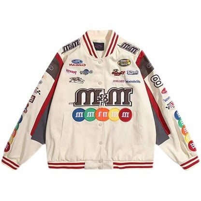M&M's Motorcycle Racer Windbreaker Jacket Kawaii Side