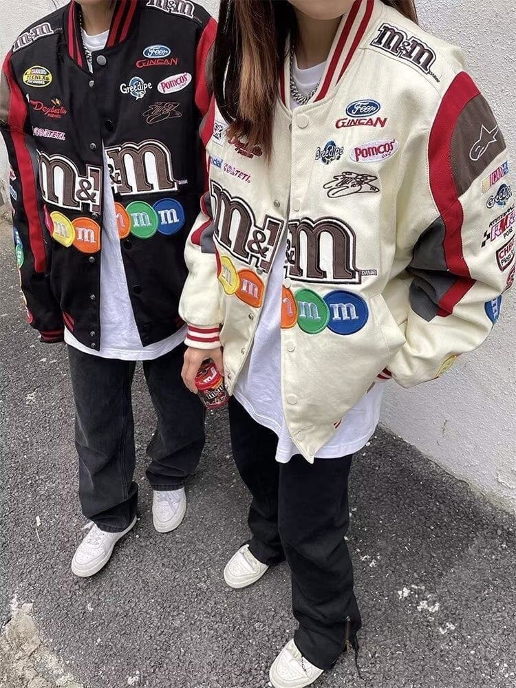 M&M's Motorcycle Racer Windbreaker Jacket Kawaii Side