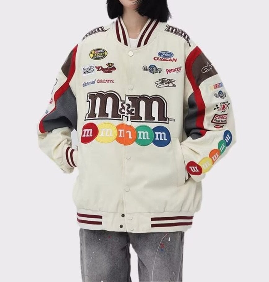 M&M's Motorcycle Racer Windbreaker Jacket Kawaii Side