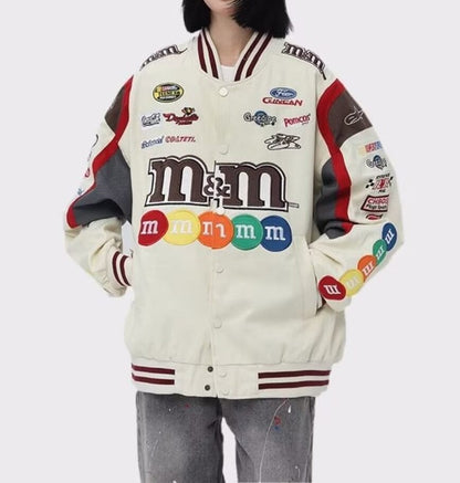 M&M's Motorcycle Racer Windbreaker Jacket Kawaii Side