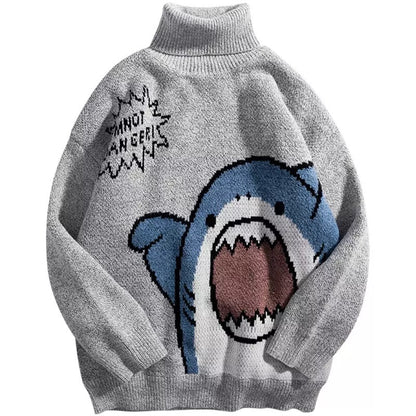 Happy Shark Turtleneck Kawaii Side