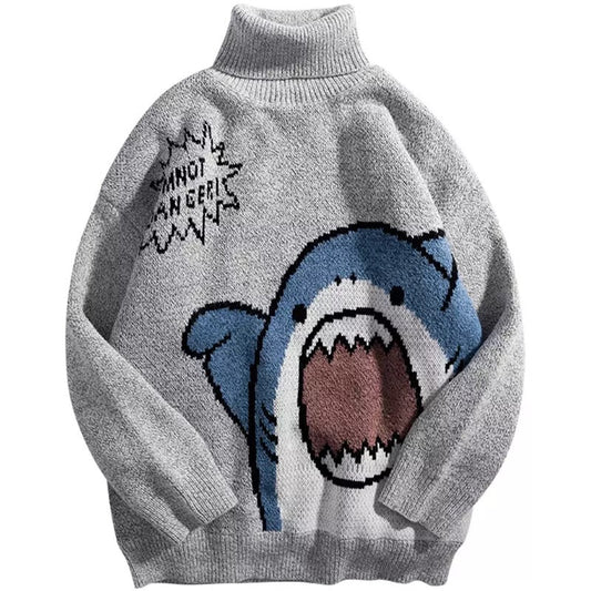 Happy Shark Turtleneck Kawaii Side