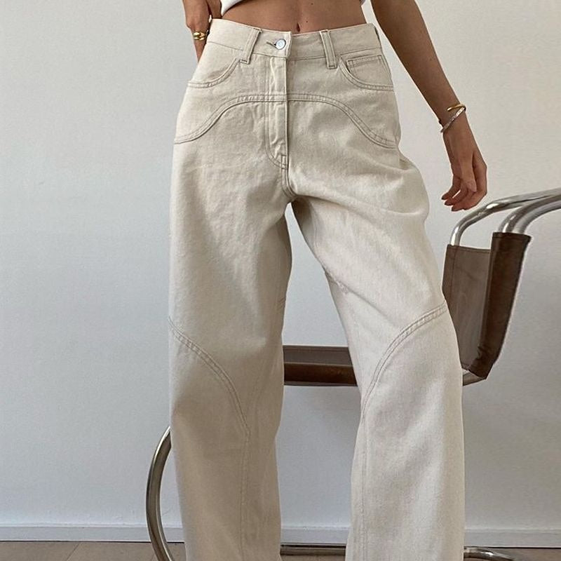Korean High Waist Jeans Kawaii Side