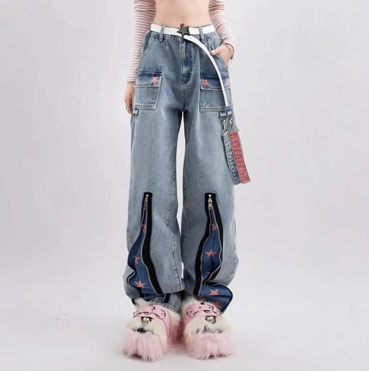 Star Vintage Y2k Jeans Kawaii Side