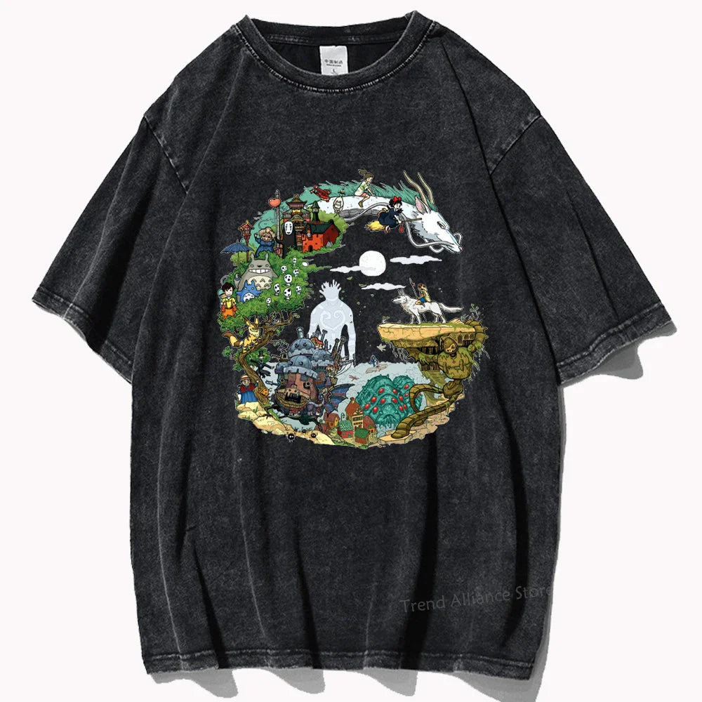 Camiseta Totoro Harajuku Retro Camiseta GatoGeek 5 PP (S) 