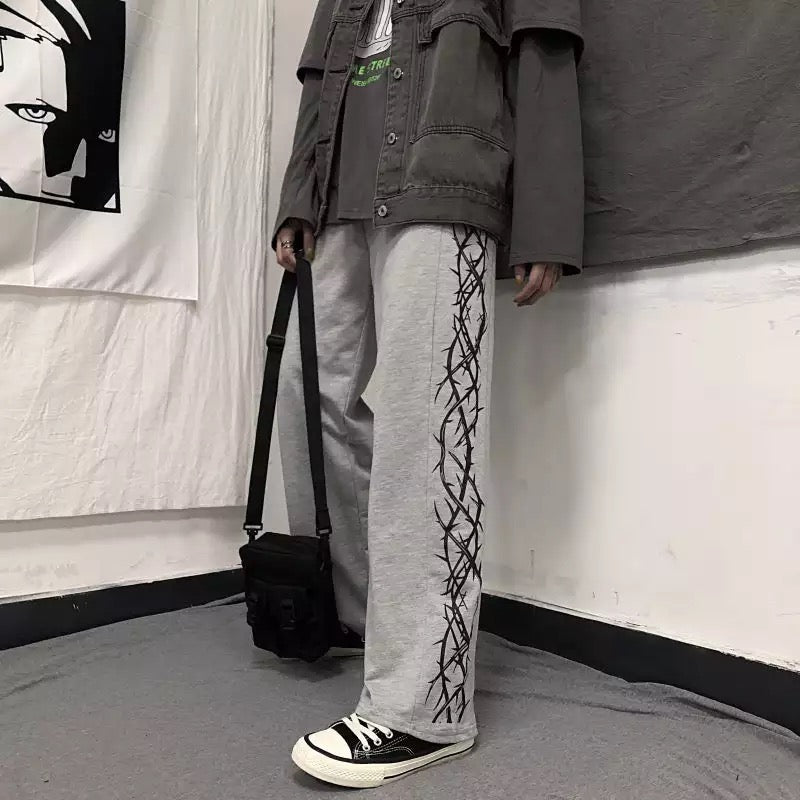 Thorns Side Print Pants Kawaii Side