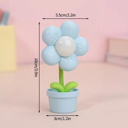 Cute Mini LED Daisy Flower Table Lamp Bedside Night Light Kawaii Side