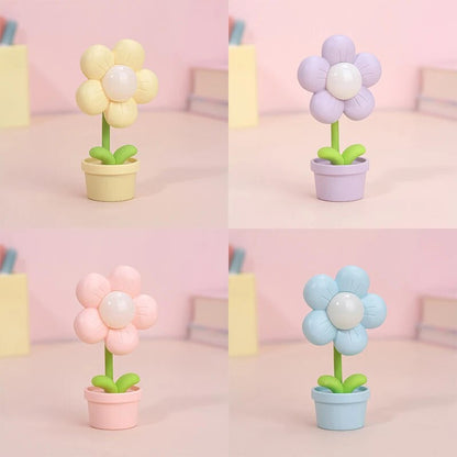 Cute Mini LED Daisy Flower Table Lamp Bedside Night Light Kawaii Side