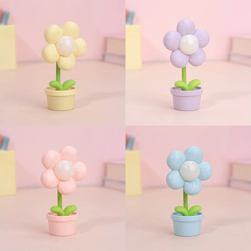 Cute Mini LED Daisy Flower Table Lamp Bedside Night Light Kawaii Side
