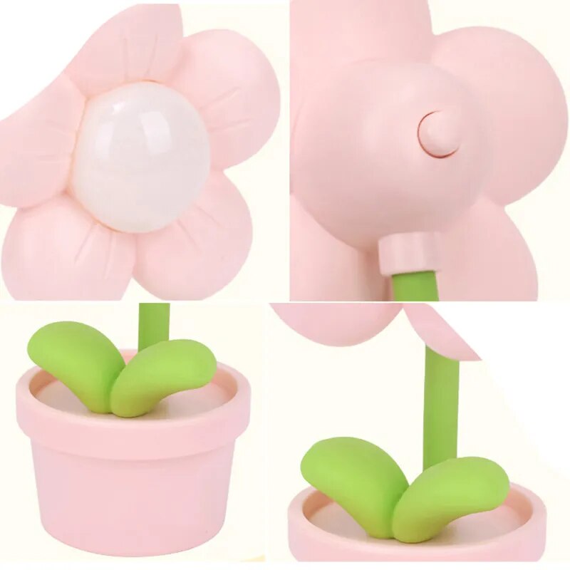 Cute Mini LED Daisy Flower Table Lamp Bedside Night Light Kawaii Side