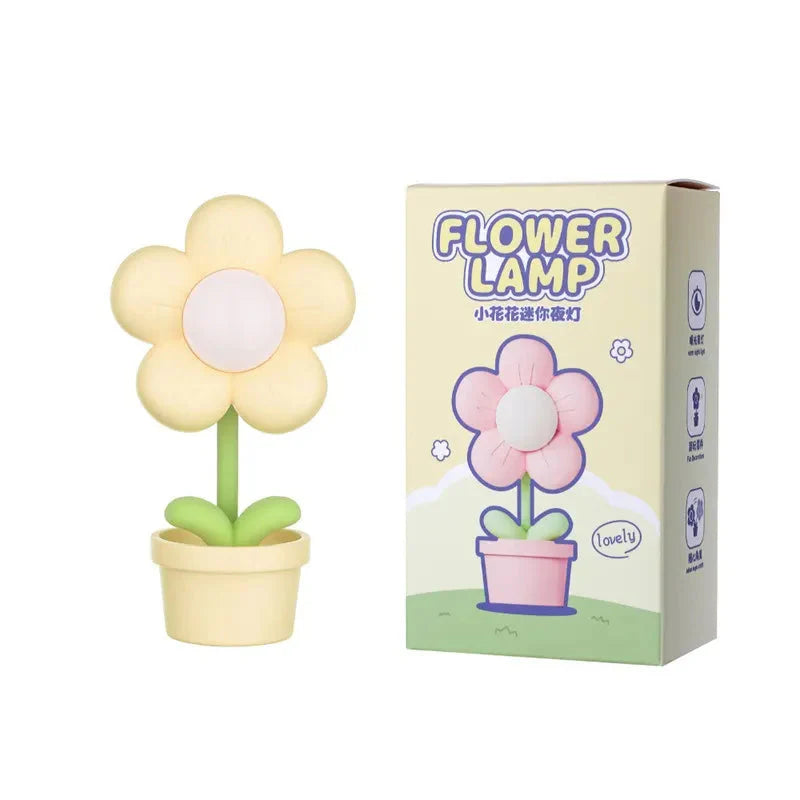 Cute Mini LED Daisy Flower Table Lamp Bedside Night Light Kawaii Side