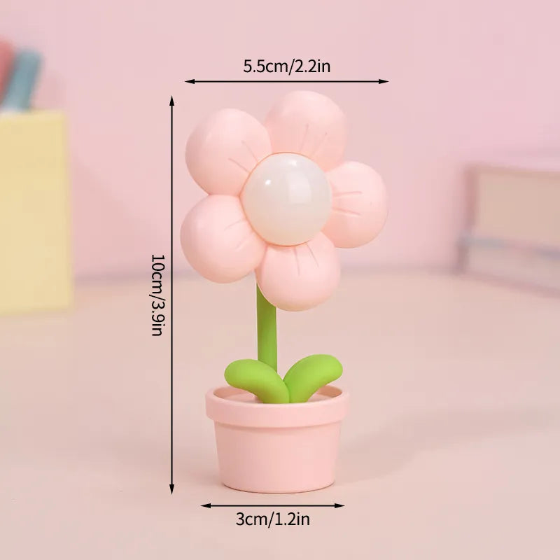 Cute Mini LED Daisy Flower Table Lamp Bedside Night Light Kawaii Side