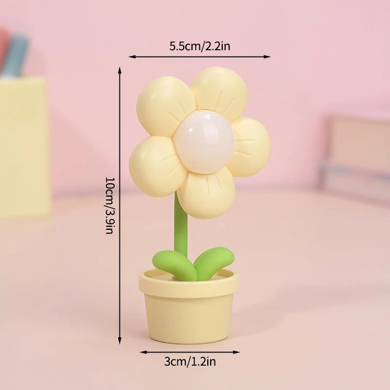 Cute Mini LED Daisy Flower Table Lamp Bedside Night Light Kawaii Side