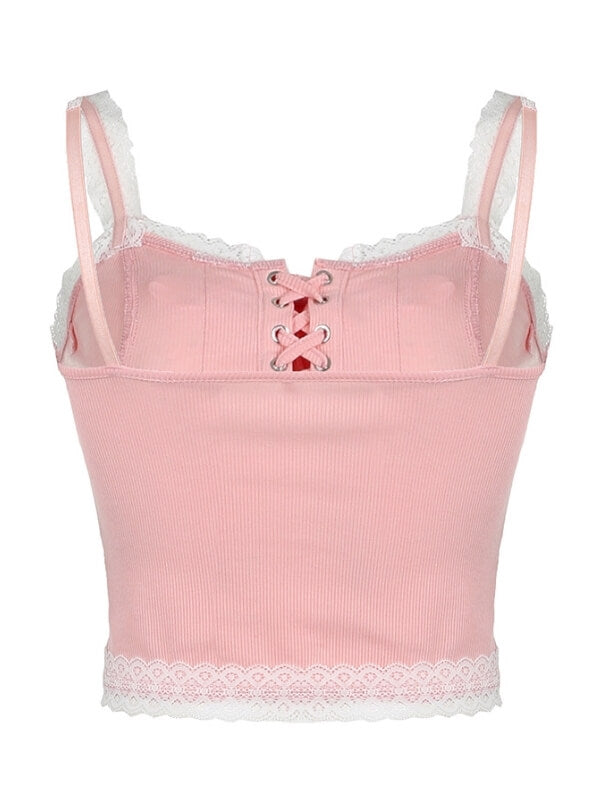 Angelic pink lace camisole Kawaii Side